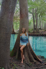 Vestido Yasmin Estampa Degradê Azul - Empress Brasil Nacional