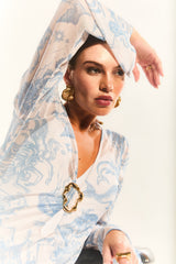 Vestido Sixty Long Estampa Sereia - Empress Brasil Nacional