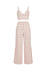 Conjunto Kate Estampa Pied de Poule Rosa