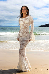 Vestido Azely Long Renda Off White
