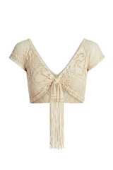 Top Cherie Renda Bege