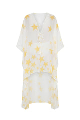 Kaftan Maresias Estampa Star Amarelo