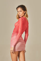 Vestido Yasmin Estampa Degradê Rosa - Empress Brasil Nacional