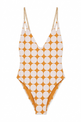 Body Lily Estampa Laranja Retro - Empress Brasil Nacional
