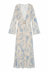 Vestido Sixty Long Estampa Sereia - Empress Brasil Nacional
