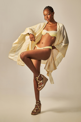 Quimono Voil Estampa Degradê Amarelo - Empress Brasil Nacional