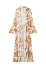 Robe Ruffle Estampa Paisley Amarelo