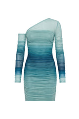 Vestido Yasmin Estampa Degradê Azul