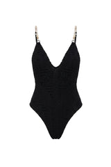 Body Lily Textura Jaquard Preto