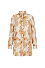 Camisa Safari Estampa Paisley Amarelo