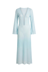 Vestido Sixty Longo Estampa Degradê Verde