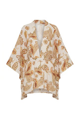 Quimono Voil Estampa Paisley Amarelo