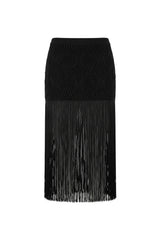 Saia Paty Textura Jaquard Preto