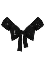 Top Cherie Textura Jaquard Preto