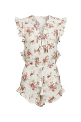 Macaquinho Ruffle Estampa Floral