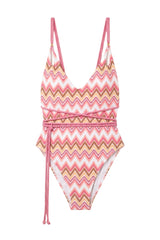 Body Leticia Estampa Chevron Rosa - Empress Brasil Nacional