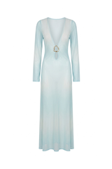 Vestido Sixty Long Estampa Degradê Verde