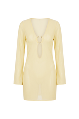 Vestido Sixty Curto Estampa Degradê Amarelo