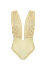 Body Tule Estampa Degradê Amarelo