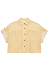 Camisa Cropped Estampa Pied de Poule - Empress Brasil Nacional