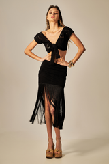 Top Cherie Textura Jaquard Preto - Empress Brasil Nacional