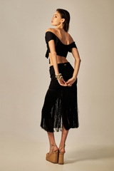 Top Cherie Textura Jaquard Preto - Empress Brasil Nacional