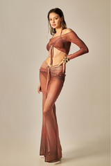 Top Tule Estampa Degradê Bronze - Empress Brasil Nacional