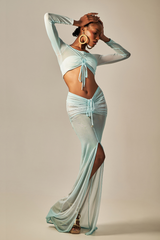 Saia Tule Estampa Degradê Verde - Empress Brasil Nacional