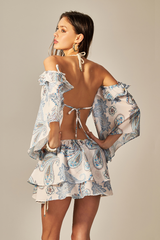 Vestido Alex Estampa Paisley Azul - Empress Brasil Nacional