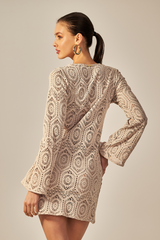 Vestido Sixty Curto Renda Nude - Empress Brasil Nacional