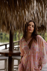 Kaftan Maresias Estampa Paisley Verde - Empress Brasil Nacional