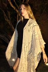 Kimono Fringe Bege - Empress Brasil Nacional