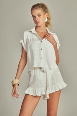 Shorts Ruffle Off white - Empress Brasil Nacional