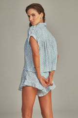 Shorts Ruffle Estampa Ciel Bleu - Empress Brasil Nacional
