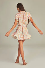 Vestido Trench Curto Estampa Paisley Verde - Empress Brasil Nacional