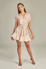 Vestido Trench Curto Estampa Paisley Verde - Empress Brasil Nacional