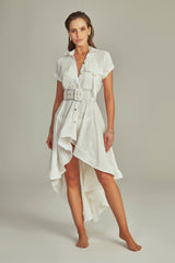 Vestido Trench Midi Off white - Empress Brasil Nacional