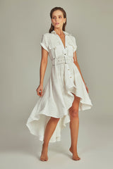 Vestido Trench Midi Off white - Empress Brasil Nacional