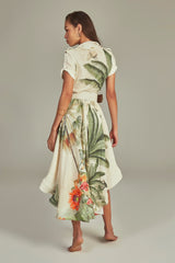 Vestido Trench Midi Estampa Tropical Paradise - Empress Brasil Nacional
