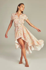 Vestido Trench Midi Estampa Paisley Verde - Empress Brasil Nacional