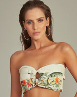 Cropped Bustier Estampa Tropical Paradise - Empress Brasil Nacional