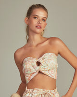 Bustier Cropped Estampa Paisley Verde - Empress Brasil Nacional