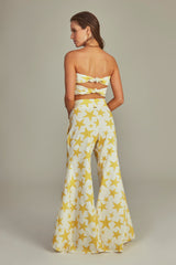 Bustier Cropped Estampa Star Amarelo - Empress Brasil Nacional