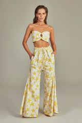 Bustier Cropped Estampa Star Amarelo - Empress Brasil Nacional