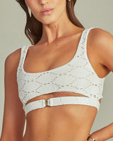 Biquini Roxy Textura Jacquard Off white - Empress Brasil Nacional