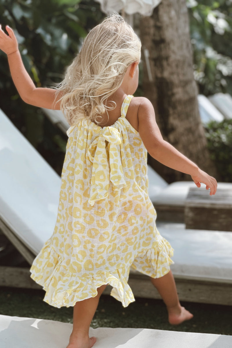Vestido Bella Estampa Onça Amarelo