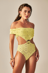 Body Elle Renda Amarelo - Empress Brasil Nacional