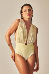 Body Tule Estampa Degradê Amarelo - Empress Brasil Nacional