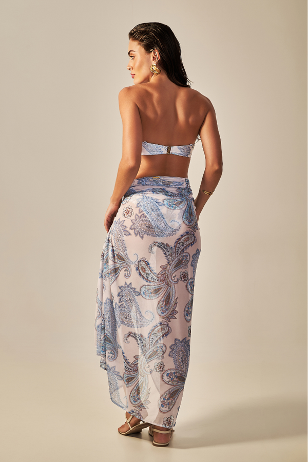 Canga Buzios Estampa Paisley Azul - Empress Brasil Nacional