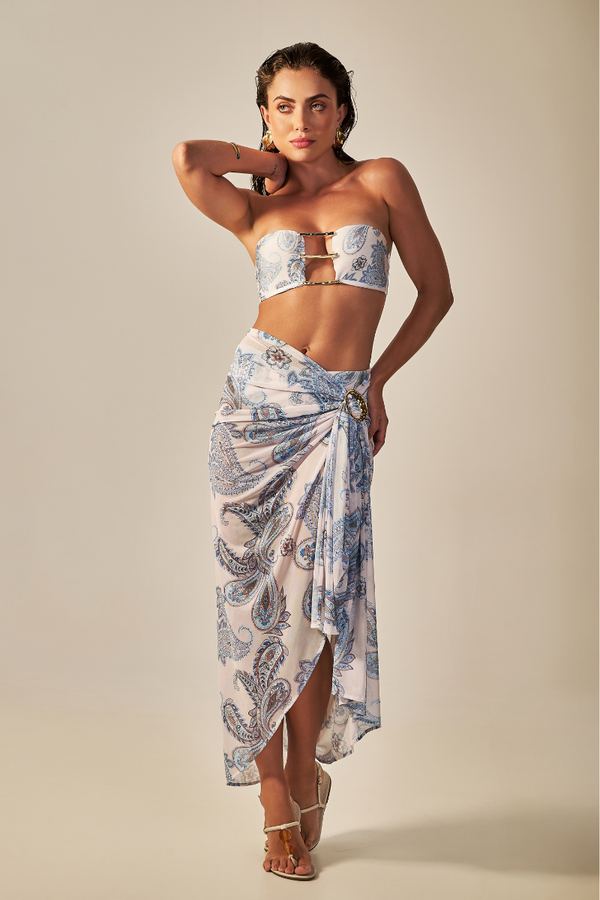 Canga Buzios Estampa Paisley Azul - Empress Brasil Nacional